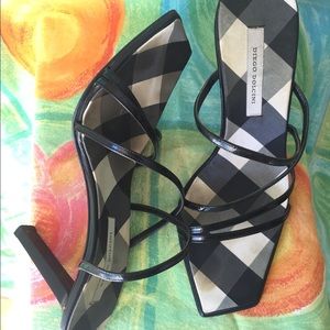 Diego Dolcini Fabric Straps Slim Heel Sandals